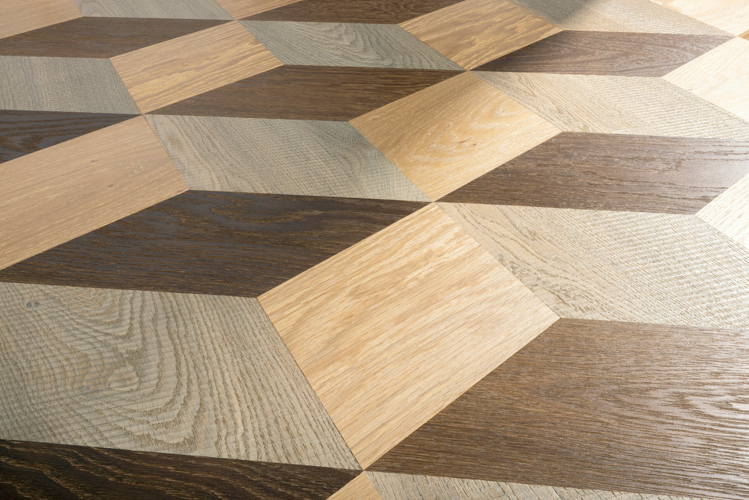 Chevron parquet flooring